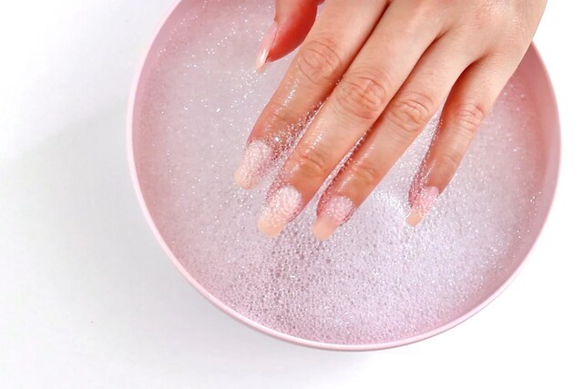 How to take off acrylic nails with hot water