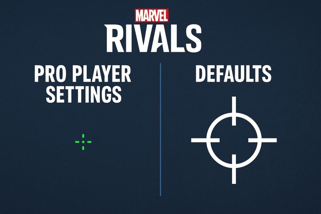 Marvel Rivals pro vs default crosshair comparison.
