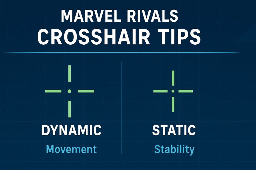 Marvel Rivals dynamic vs static crosshair comparison.